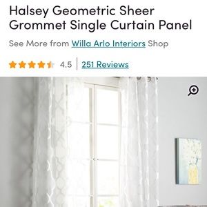 Single curtain panel